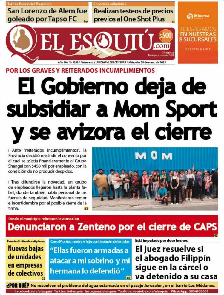 Portada de El Esquiu (Argentina)