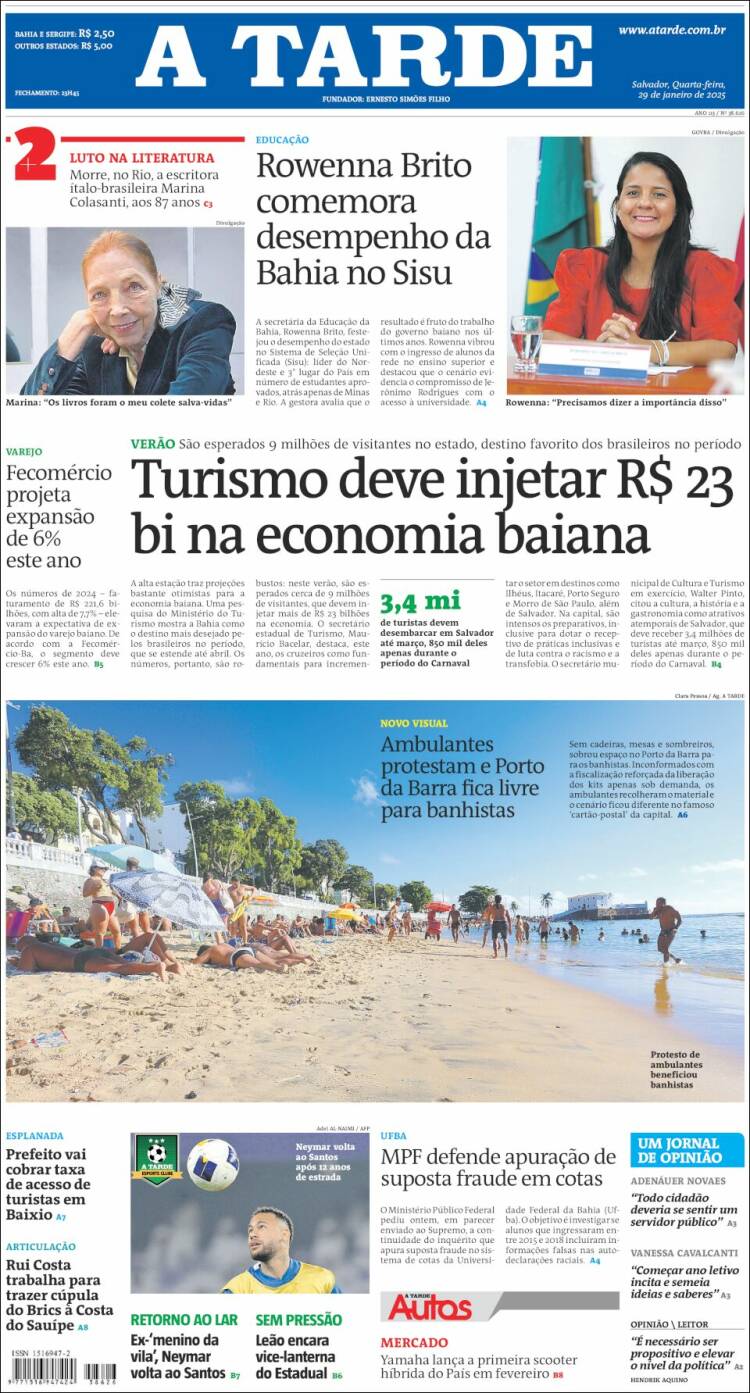 Portada de Diário A Tarde (Brasil)