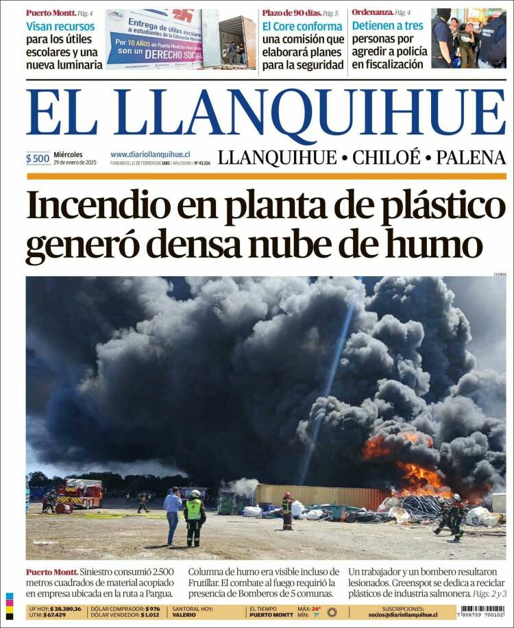 Portada de El Llanquihue (Chile)