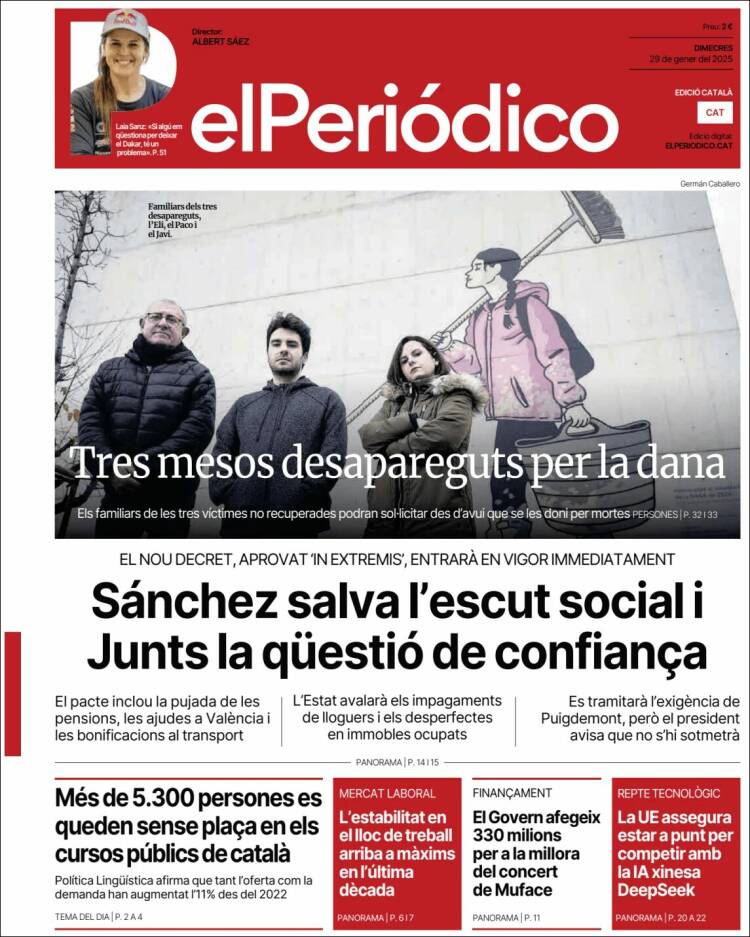 Portada de El Periódico de Catalunya (España)