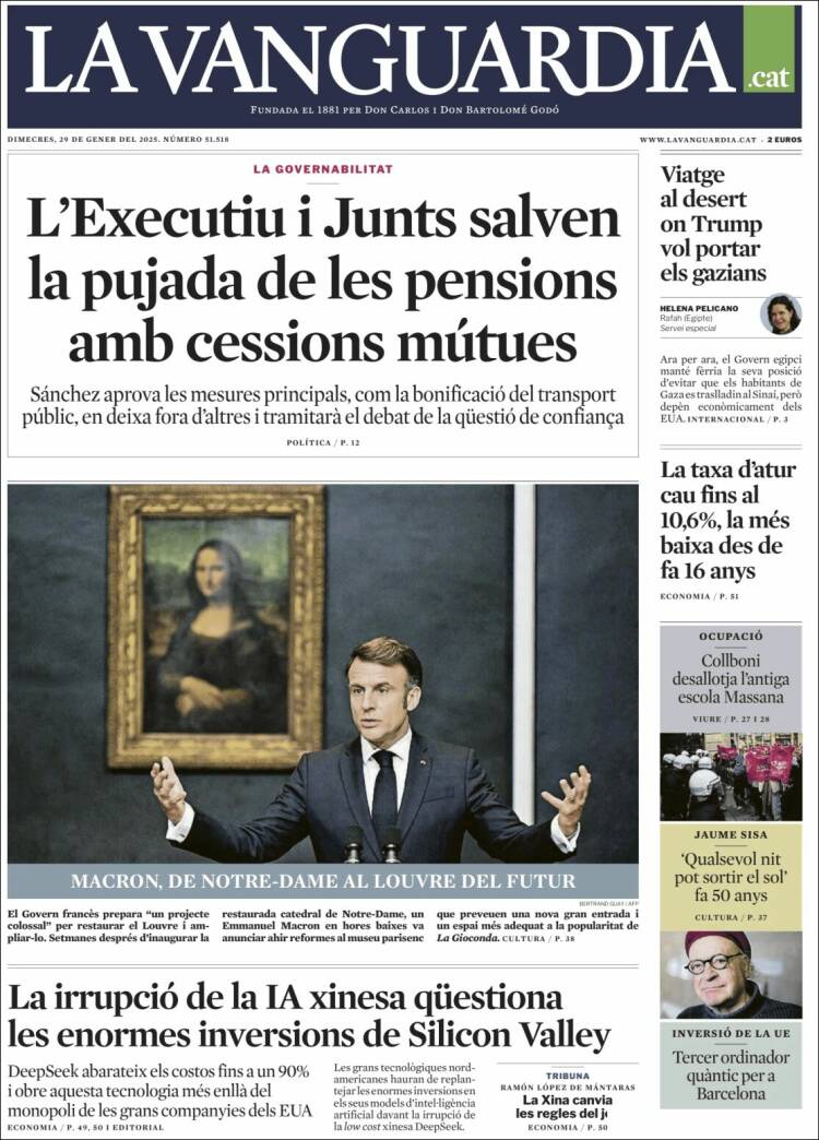 Portada de La Vanguardia (España)