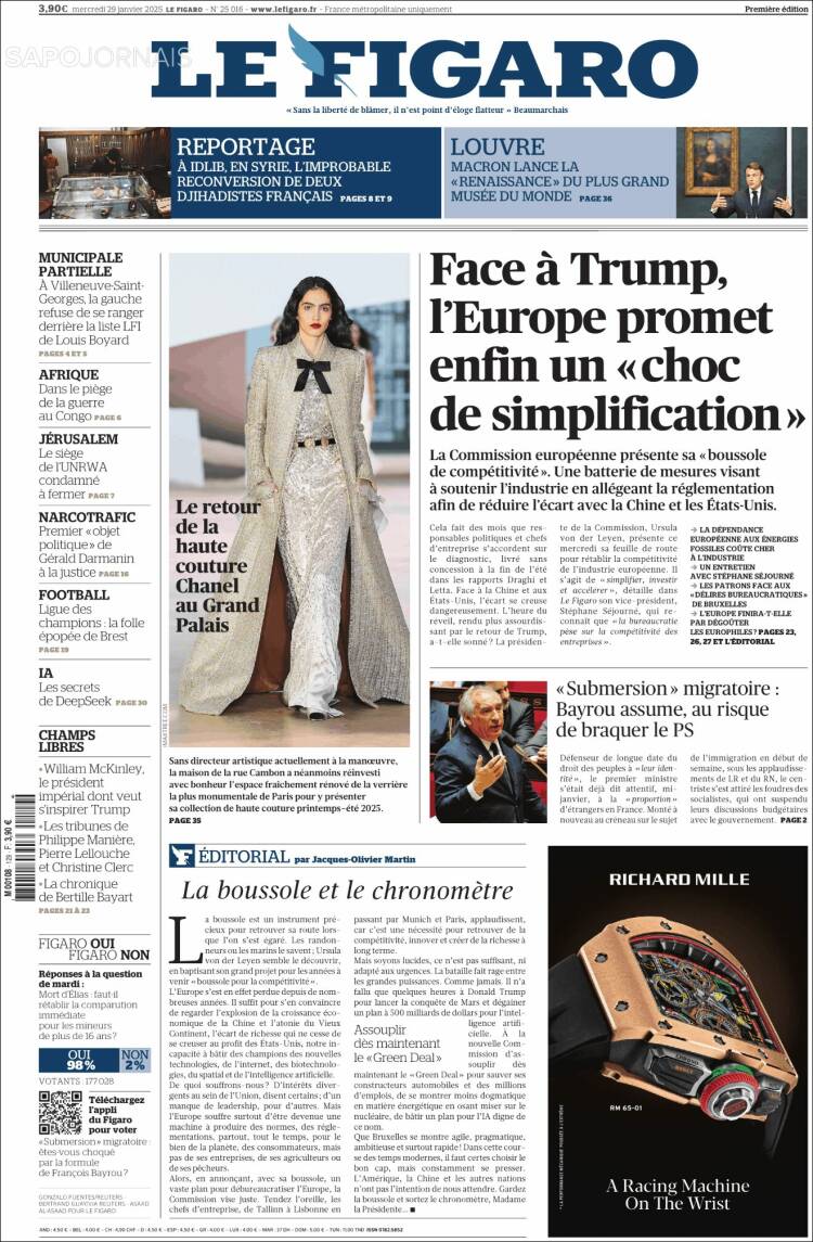 Portada de Le Figaro (Francia)