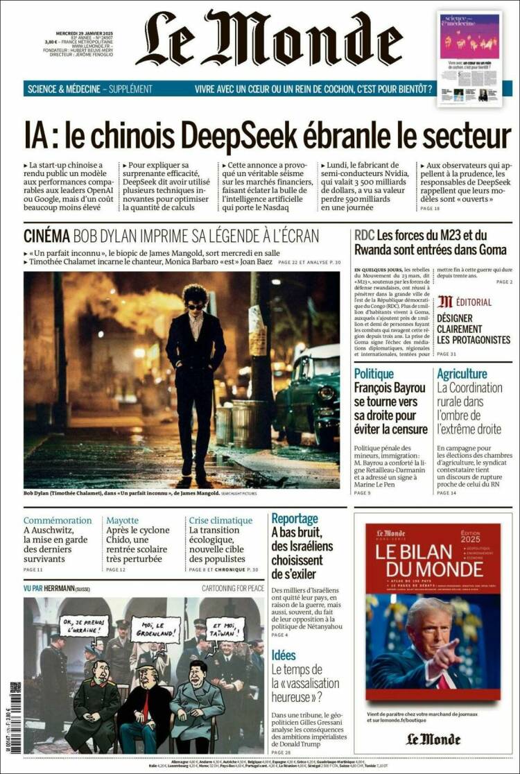 Portada de Le Monde (Francia)