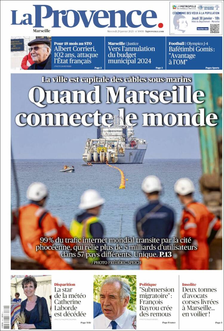 Portada de La Provence (Francia)