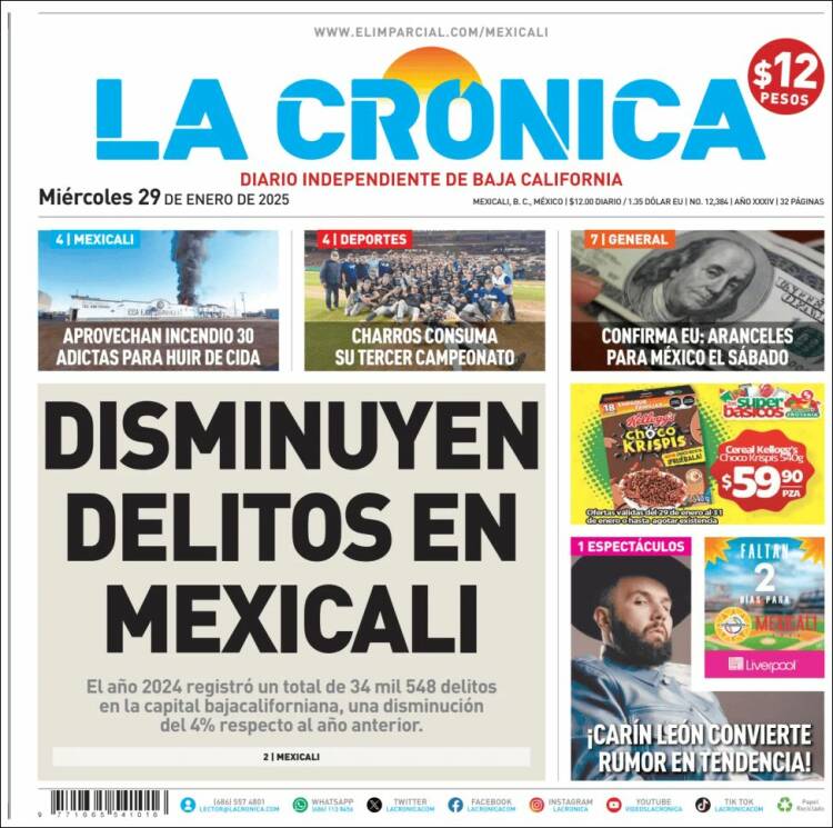 Portada de La Crónica de Baja California (M&eacute;xico)