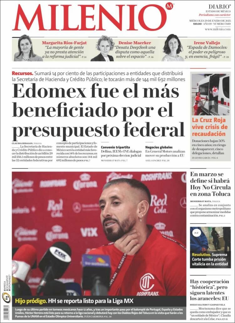 Portada de Milenio - Estado de México (M&eacute;xico)