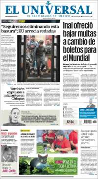 Portada de El Universal (Mexico)