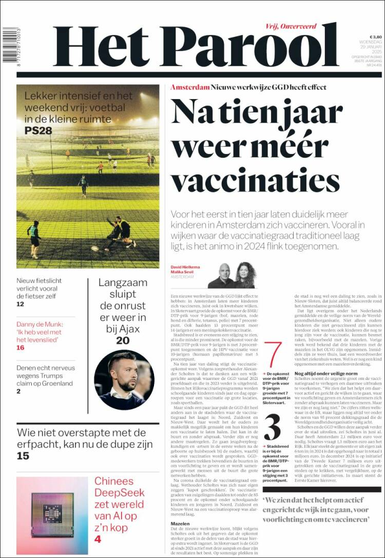 Portada de Het Parool (Pa&iacute;ses Bajos)