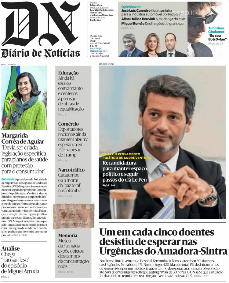 Portada de Diário de Noticias (Portugal)