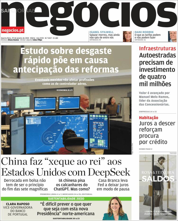 Portada de Jornal de Negócios (Portugal)