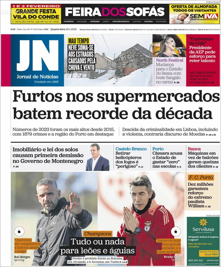 Portada de Jornal de Notícias (Portugal)