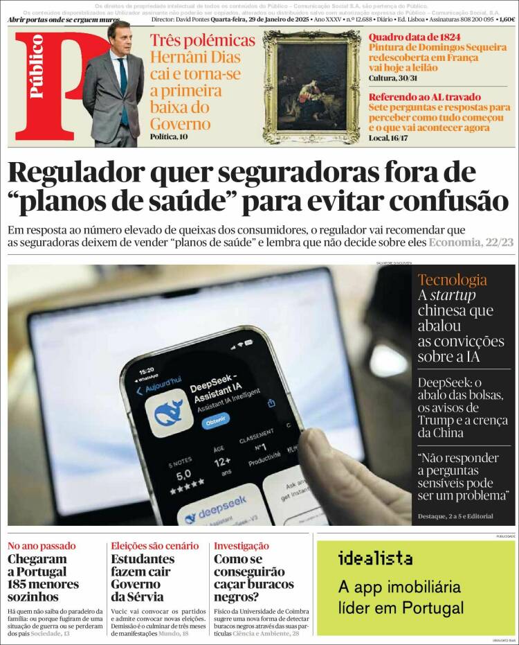 Portada de Público (Portugal)