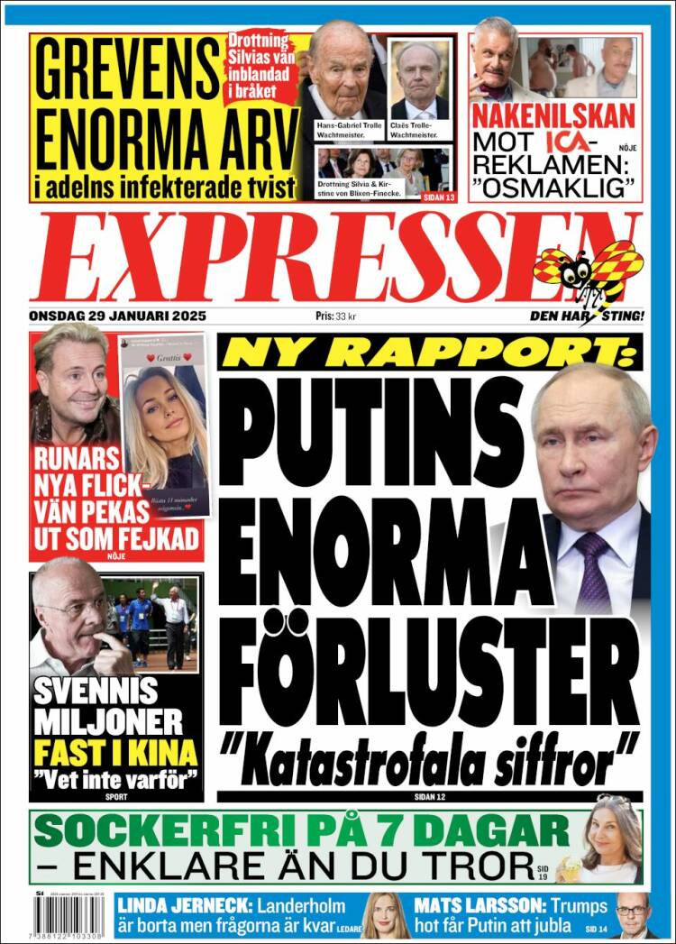 Portada de Expressen (Suecia)