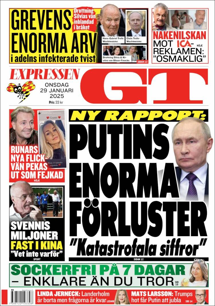 Portada de Göteborgstidningen (Suecia)