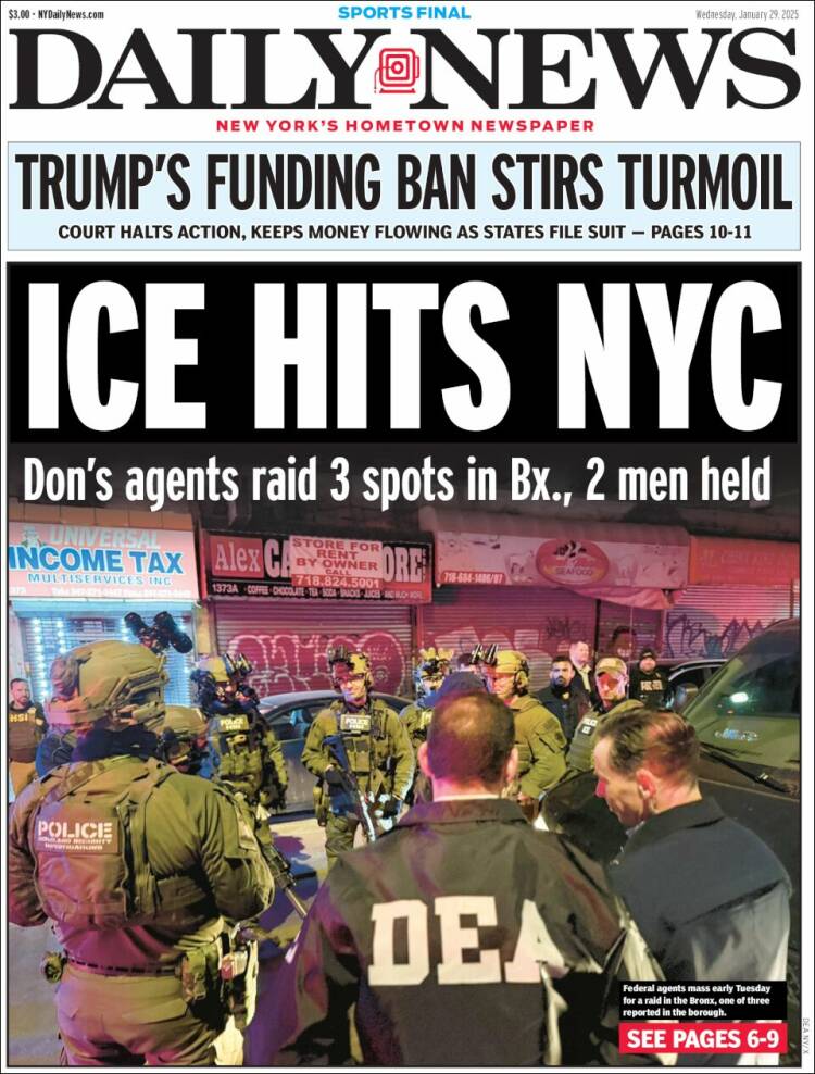 Portada de Daily News - New York (USA)