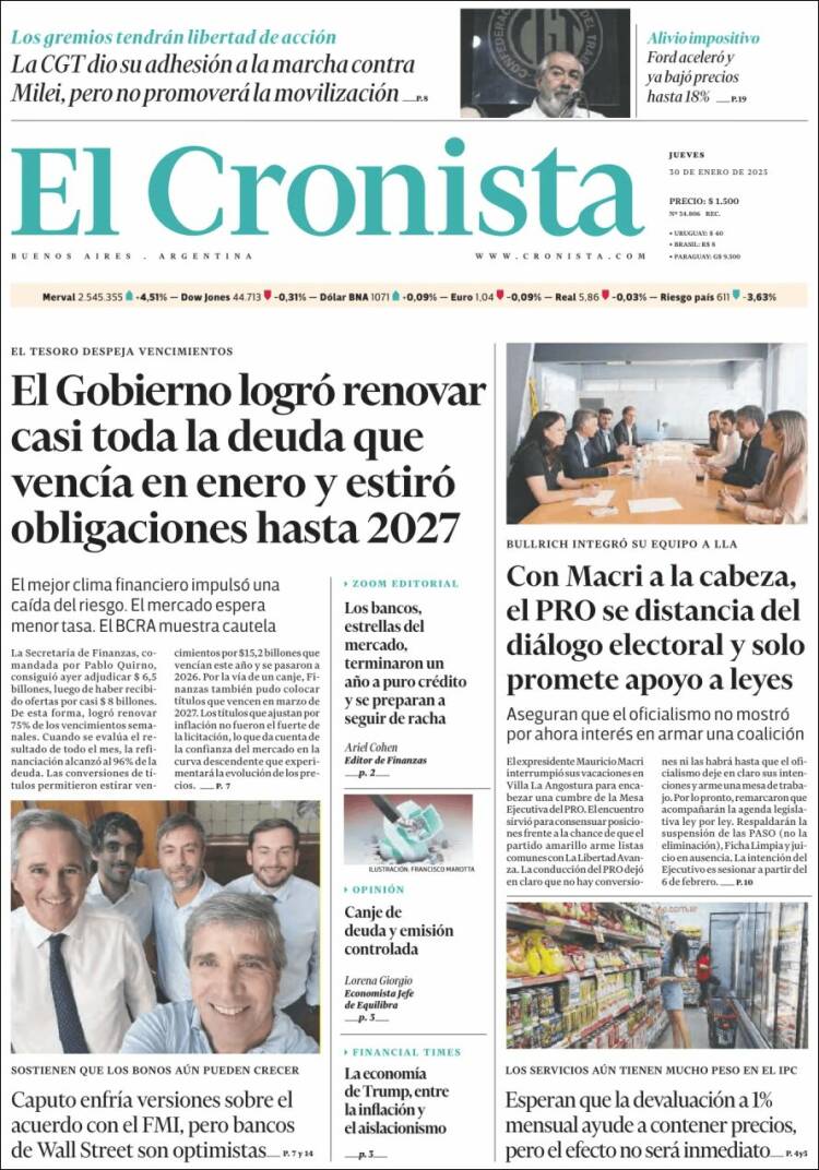 Portada de El Cronista Comercial (Argentina)