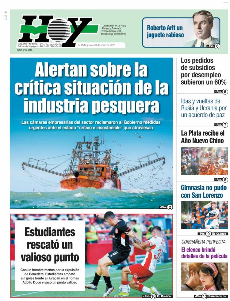 Portada de Diario Hoy (Argentina)