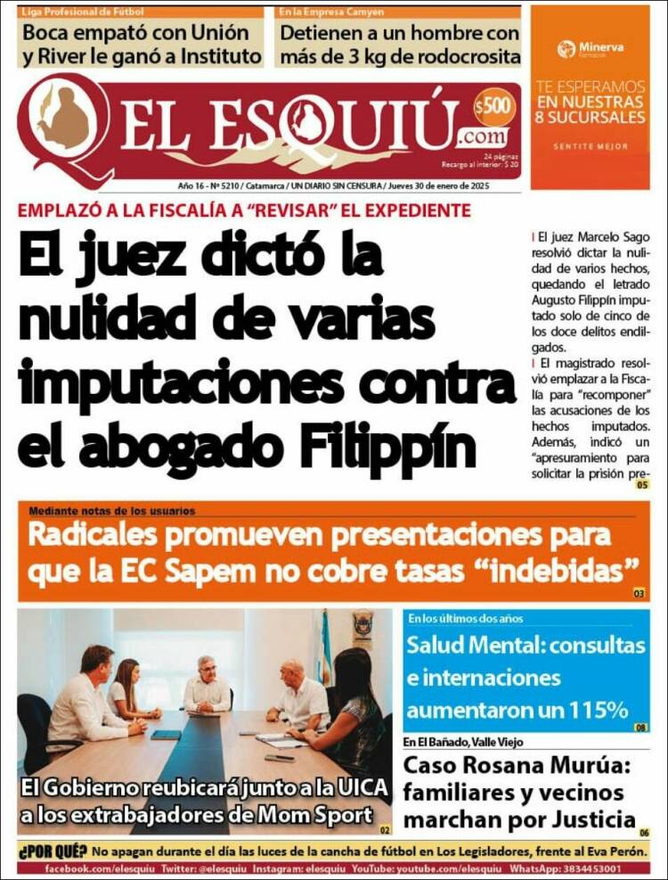 Portada de El Esquiu (Argentina)