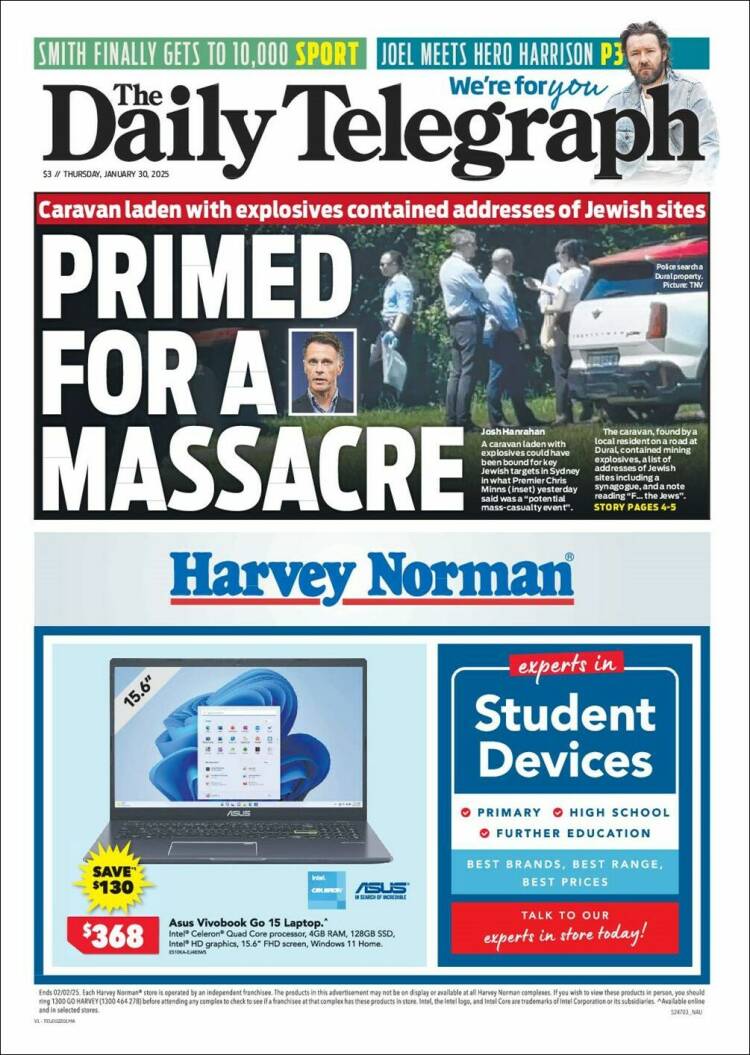 Portada de The Daily Telegraph (Australia)