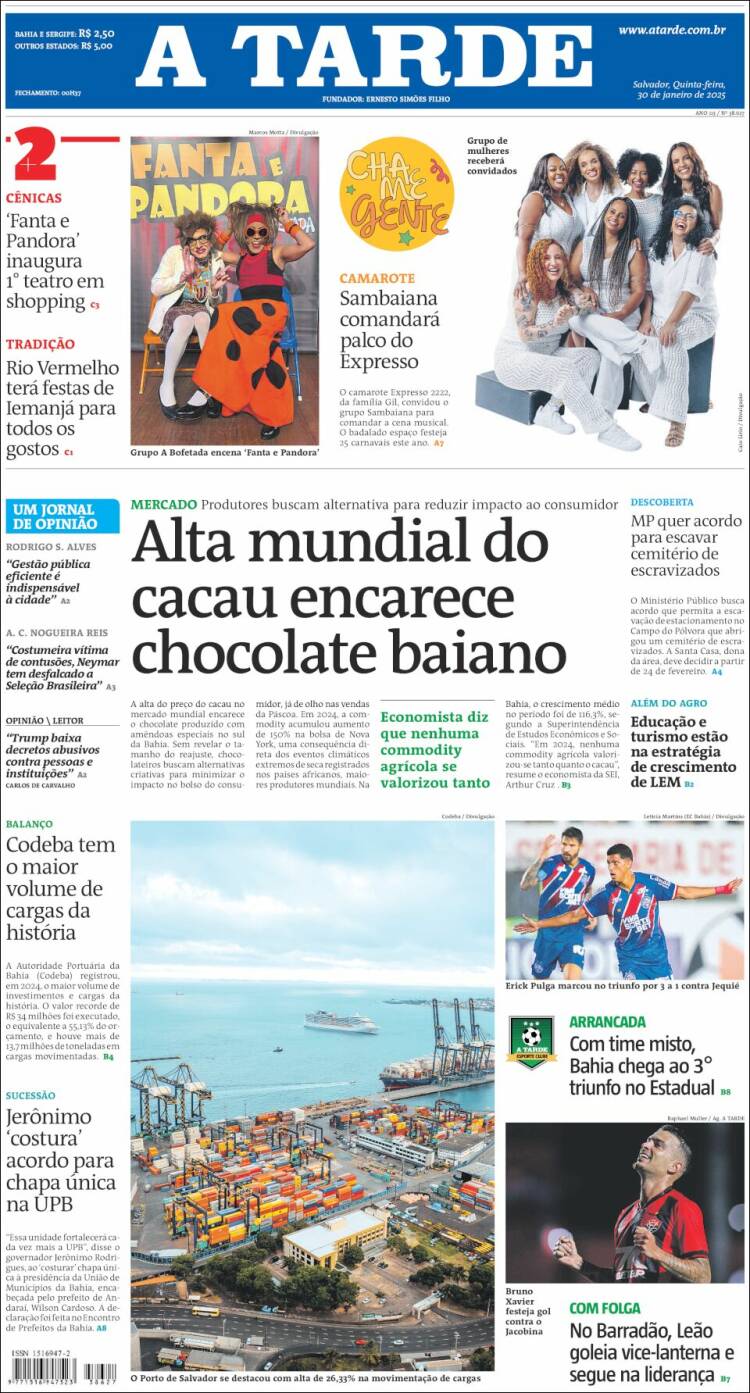 Portada de Diário A Tarde (Brasil)