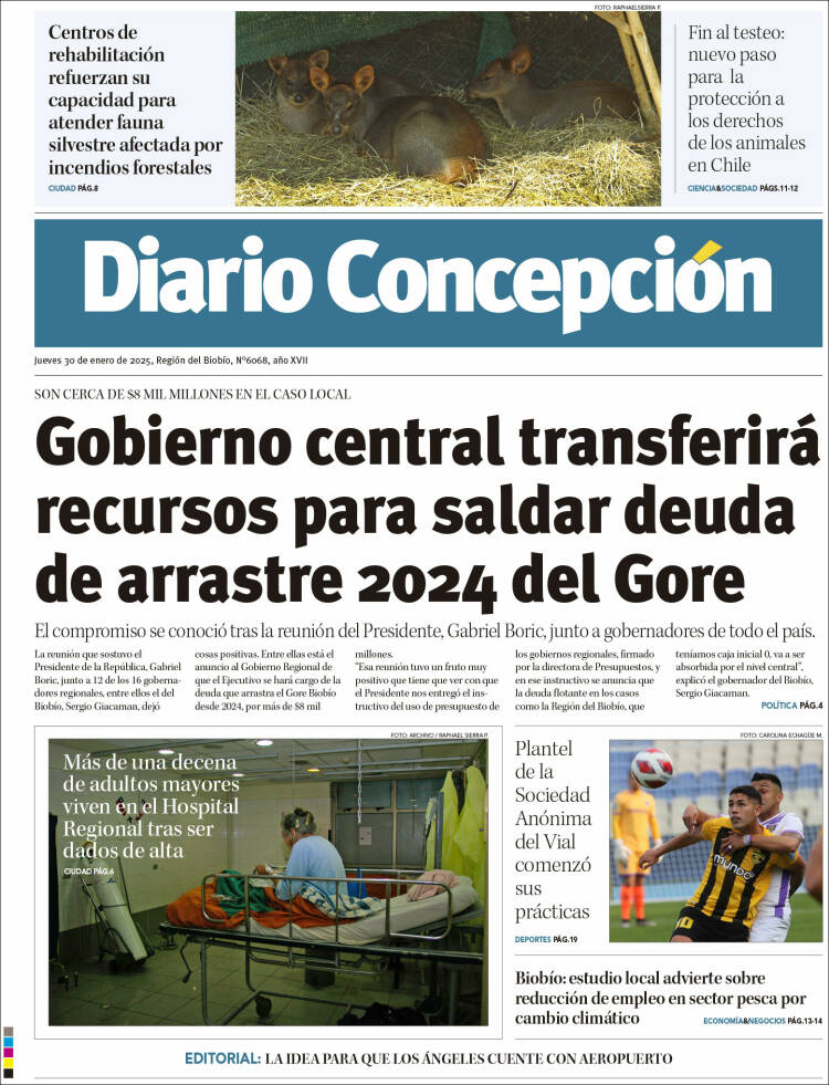 Portada de Diario de Concepción (Chile)