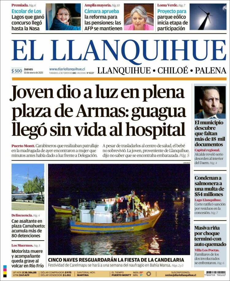 Portada de El Llanquihue (Chile)