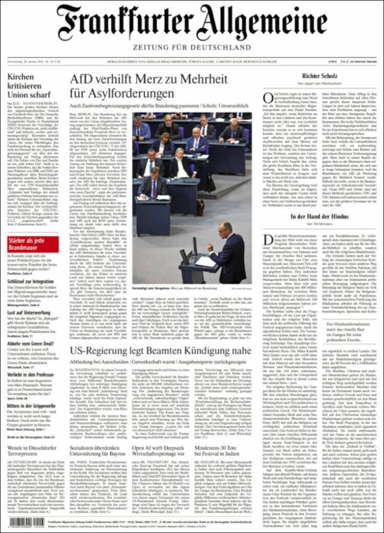 Portada de Frankfurter Allgemeine (Alemania)