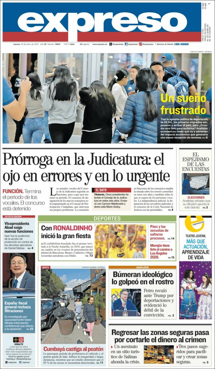 Portada de Expreso (Ecuador)