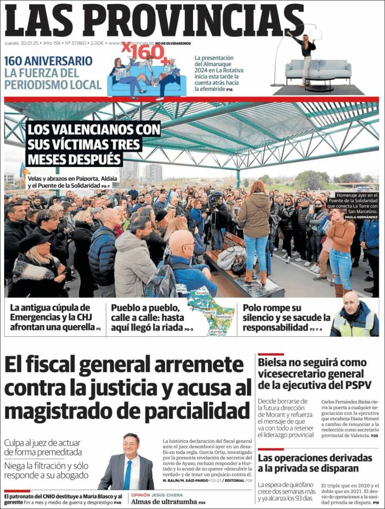 Portada de Las Provincias (Espagne)