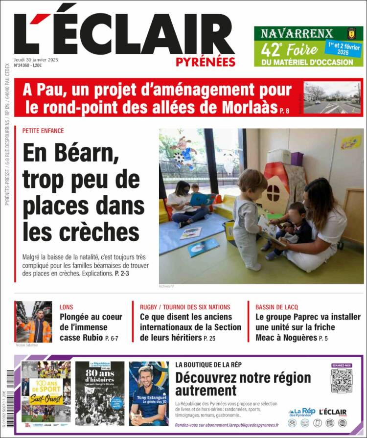 Portada de L'Eclair des Pyrénées (Francia)