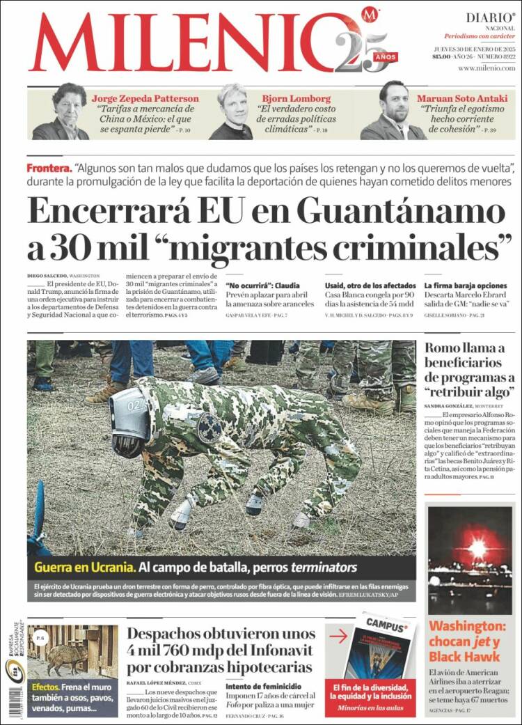 Portada de Milenio (M&eacute;xico)