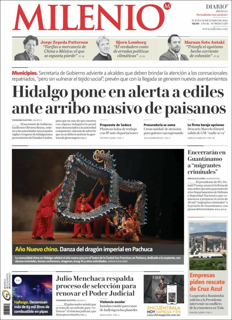 Portada de Milenio de Hidalgo (M&eacute;xico)