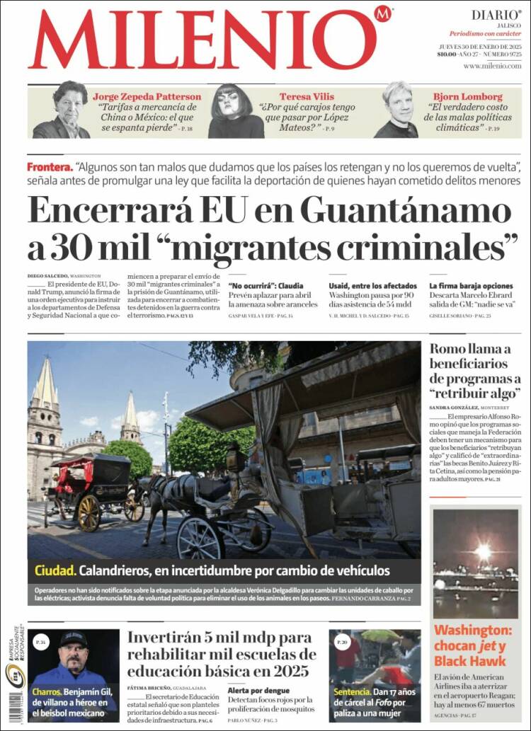 Portada de Milenio - Jalisco (M&eacute;xico)