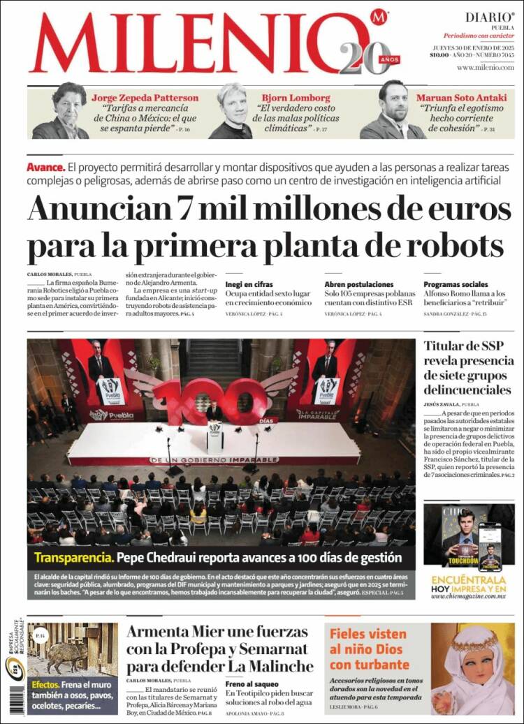 Portada de Milenio de Puebla (M&eacute;xico)