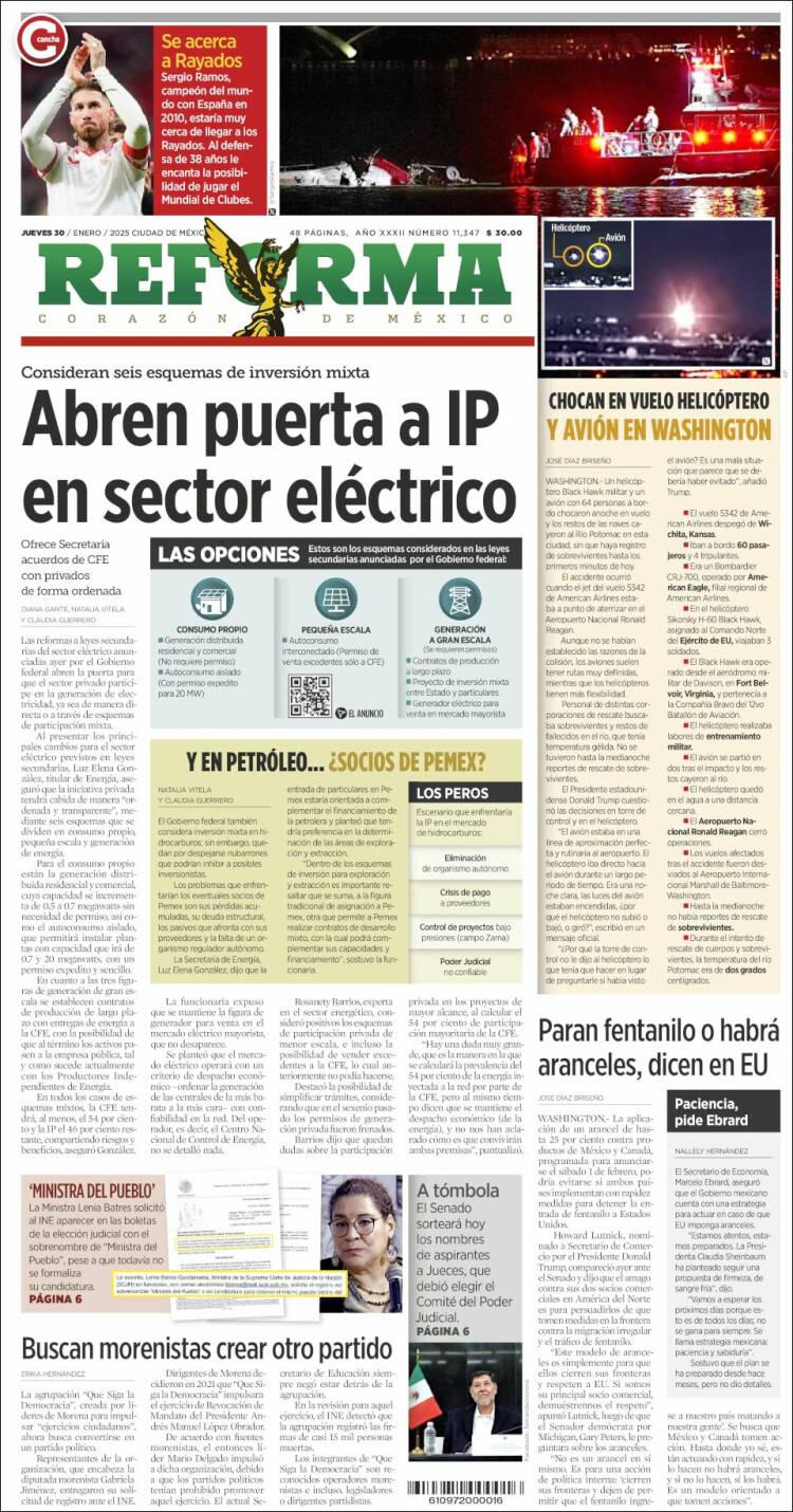 Portada de Reforma (M&eacute;xico)