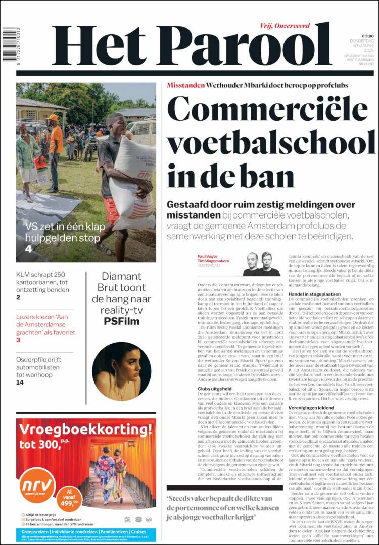 Portada de Het Parool (Pa&iacute;ses Bajos)