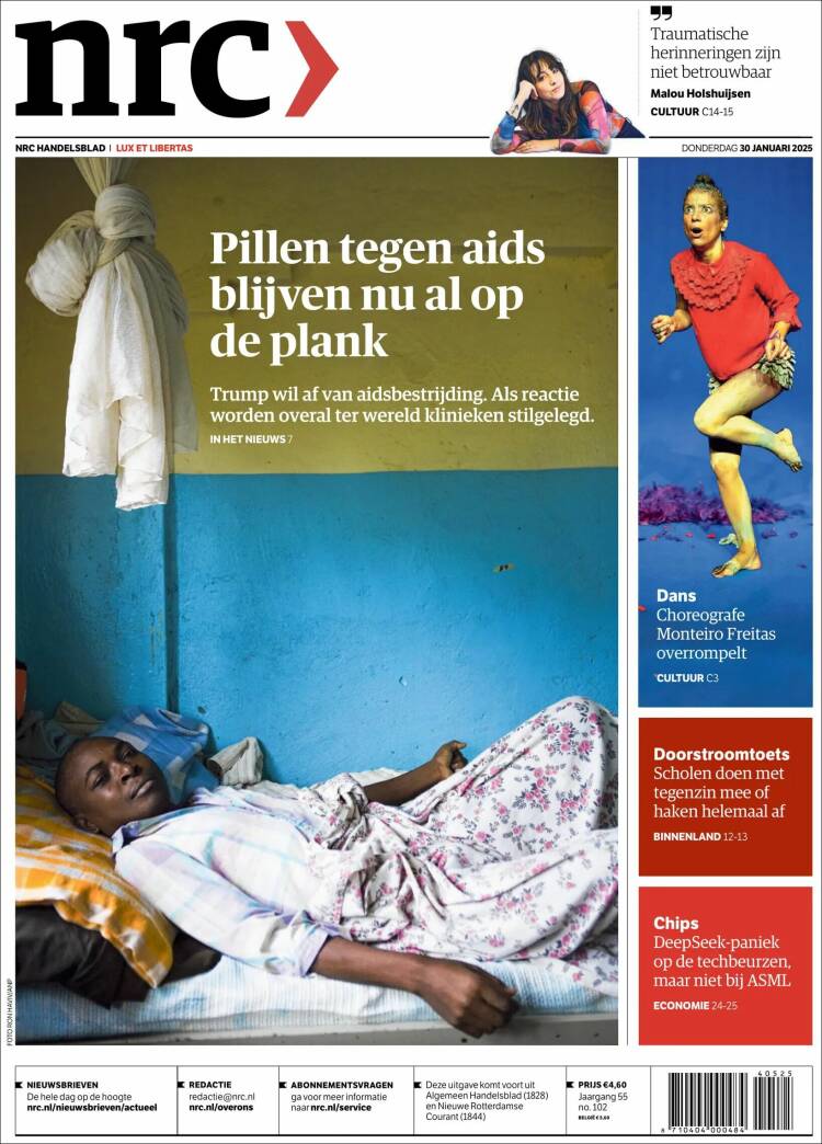 Portada de NRC Handelsblad (Pa&iacute;ses Bajos)