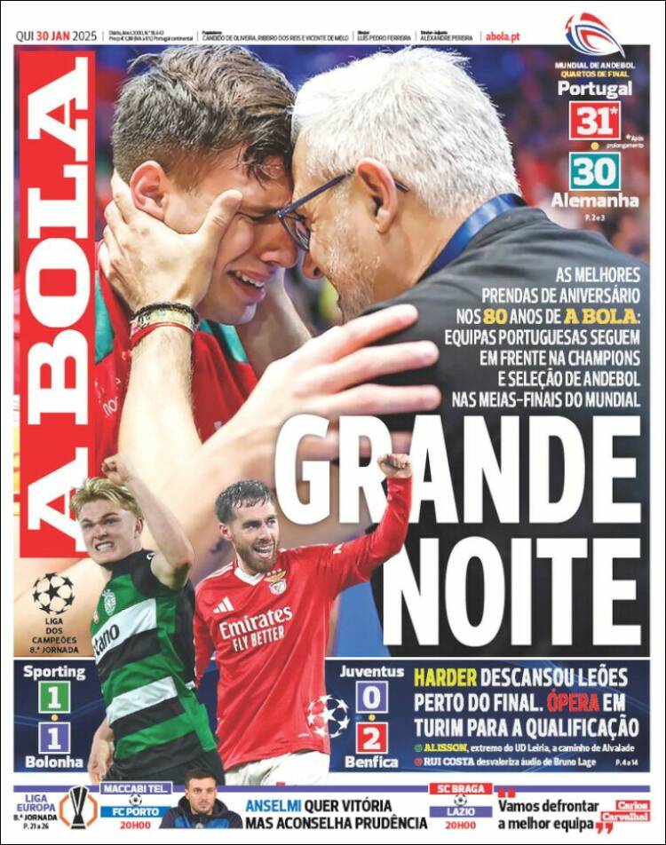 Portada de A Bola (Portugal)
