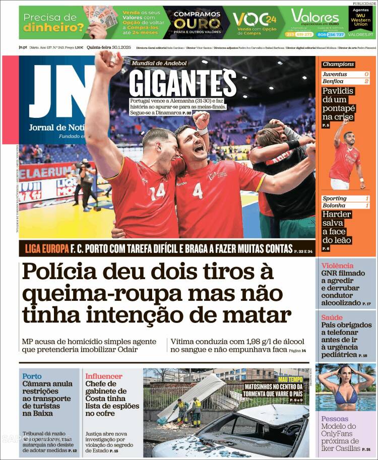 Portada de Jornal de Notícias (Portugal)