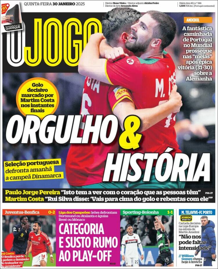 Portada de O Jogo (Portugal)