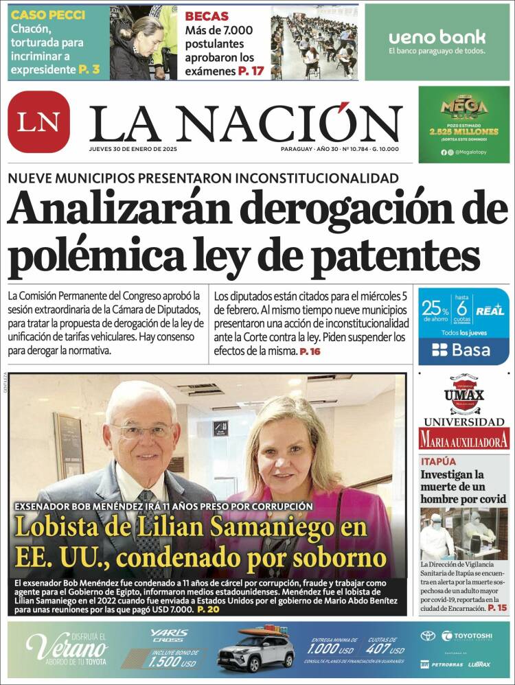 Portada de La Nación (Paraguay)