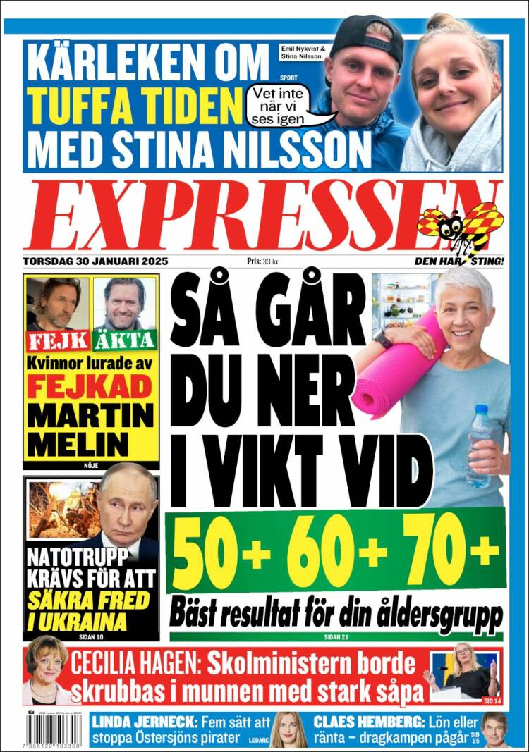 Portada de Expressen (Suecia)