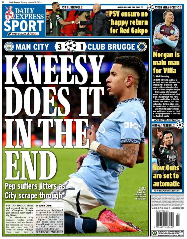 Portada de Express Sport (Reino Unido)