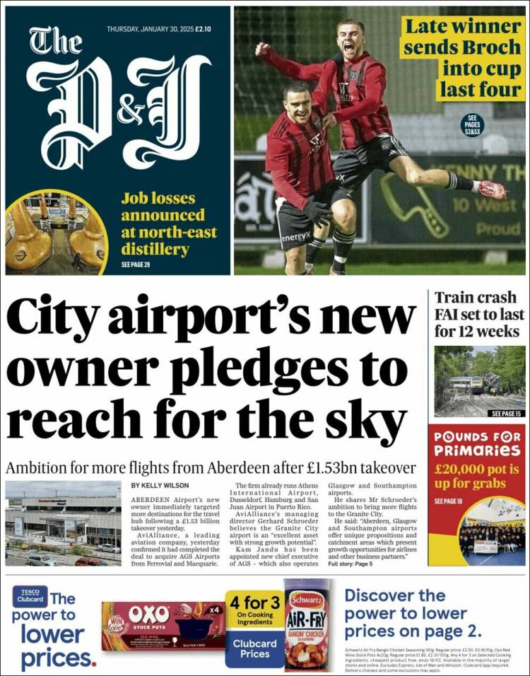 Portada de The Press and Journal (Reino Unido)