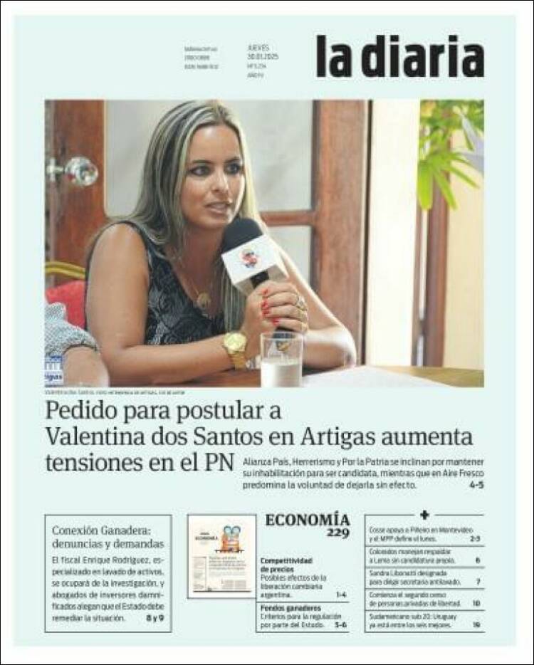 Portada de La Diaria (Uruguay)