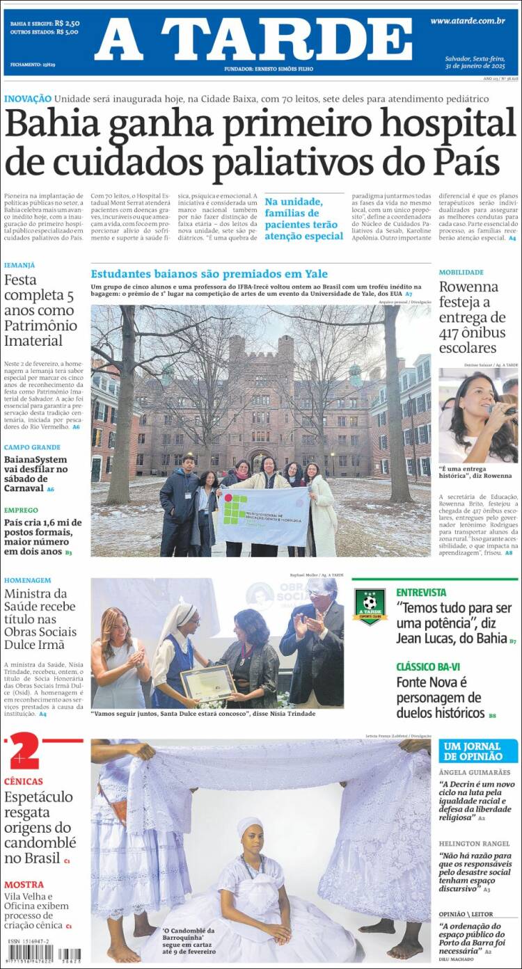 Portada de Diário A Tarde (Brasil)