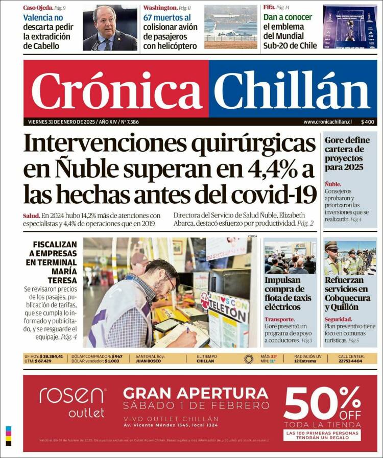 Portada de Crónica Chillán (Chile)
