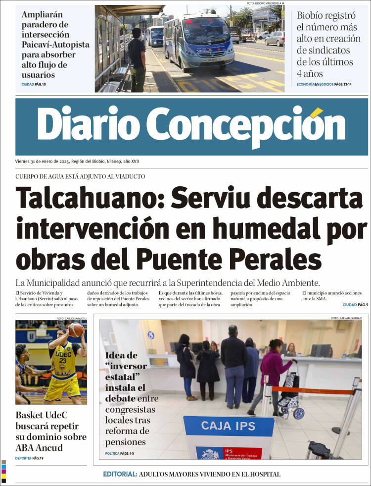 Portada de Diario de Concepción (Chile)