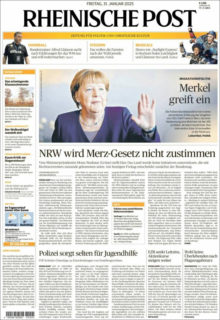 Portada de Rheinische Post (Alemania)