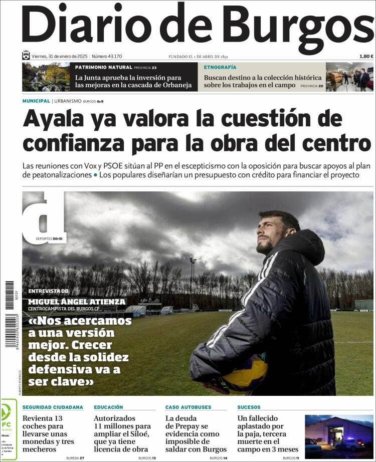 Portada de Diario de Burgos (España)
